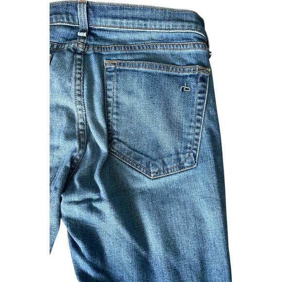 EUC Rag & Bone Dre Low Rise Crop Slim Boyfriend Jeans Raw Hem Blue Denim Size 26 - Picture 6 of 9